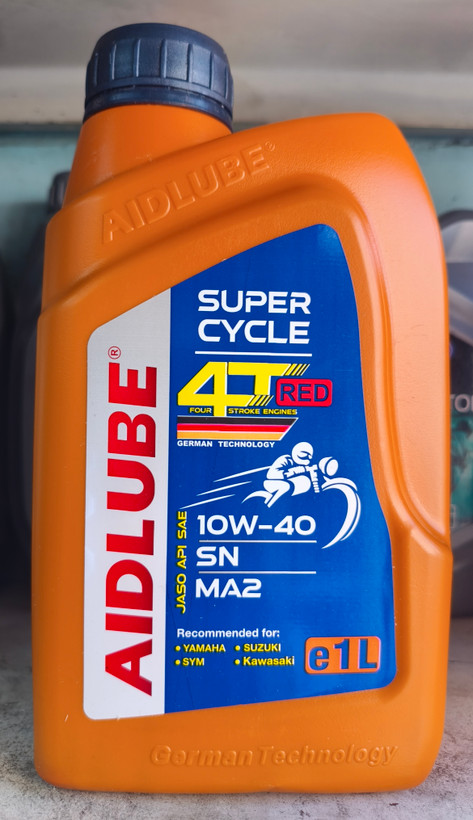 روغن موتور سیکلت ایدلوب JASO MA2 Aidlube 10W-40 SN (Red Label) حجم 1 لیتری